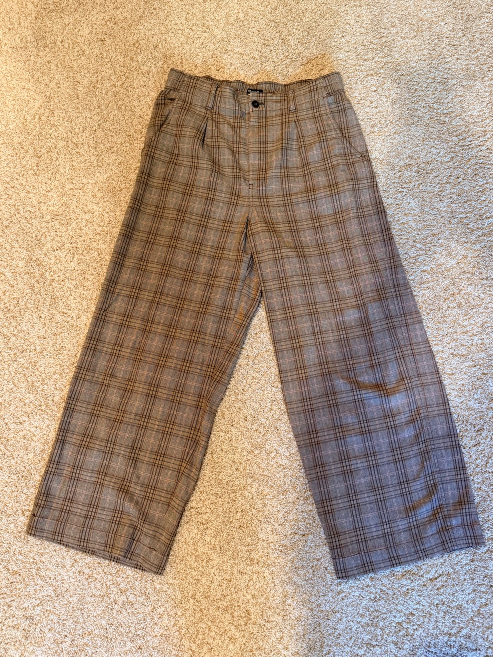 Madewell brown plaid trousers
